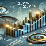 Economic data visualization depicting the Q3 2024 CPI actual value of 2.7%, in line with forecasts, highlighting productivity trends and market sentiment.